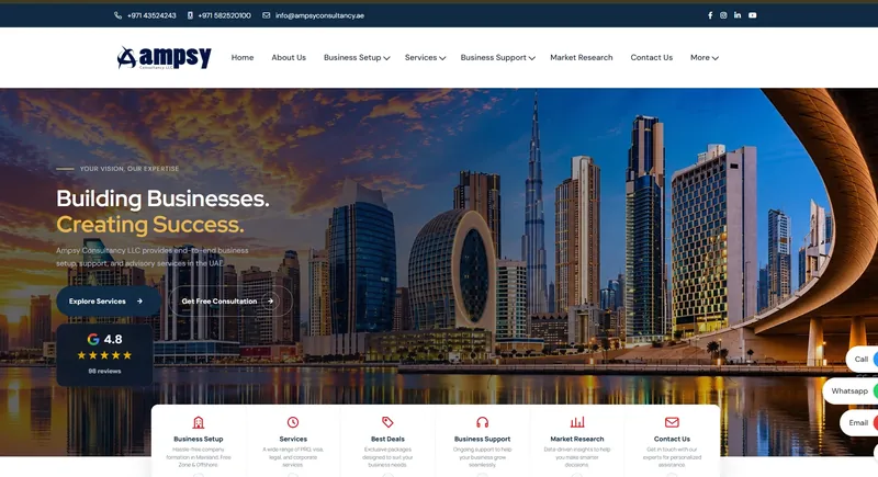 Ampsy Consultancy website by Main Stream54