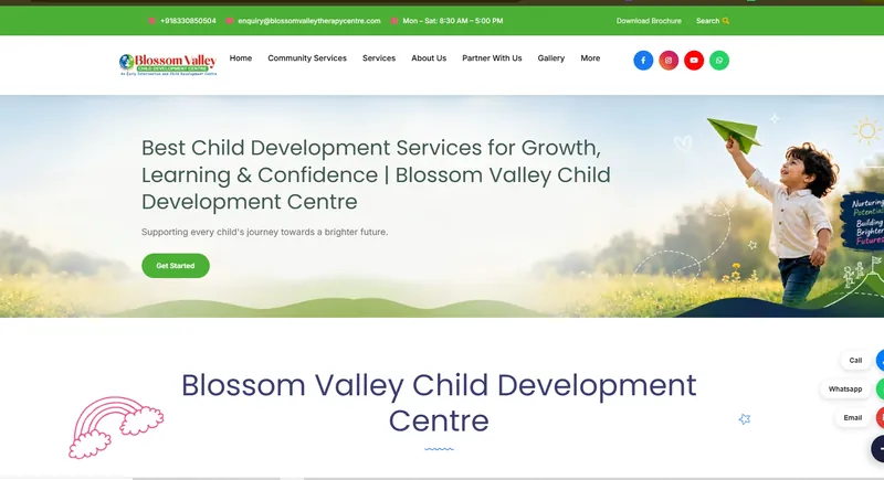 Blossom Valley Therapy Centre website by Main Stream54