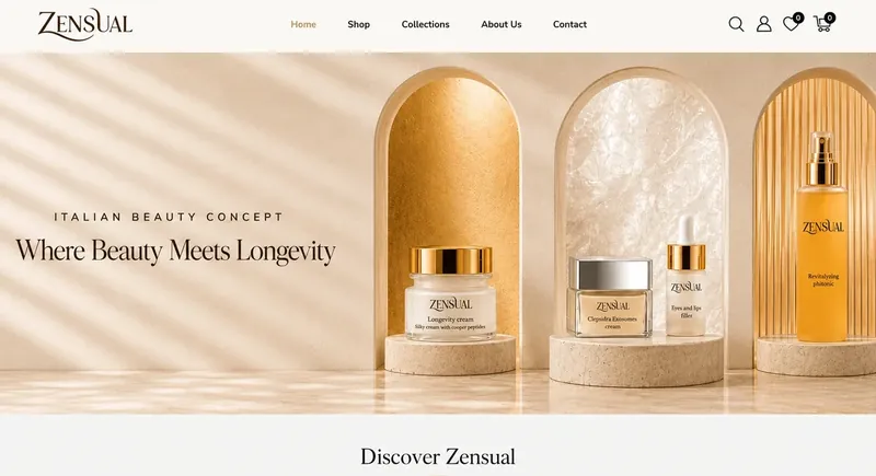 Zensual Cosmetics website by Main Stream54