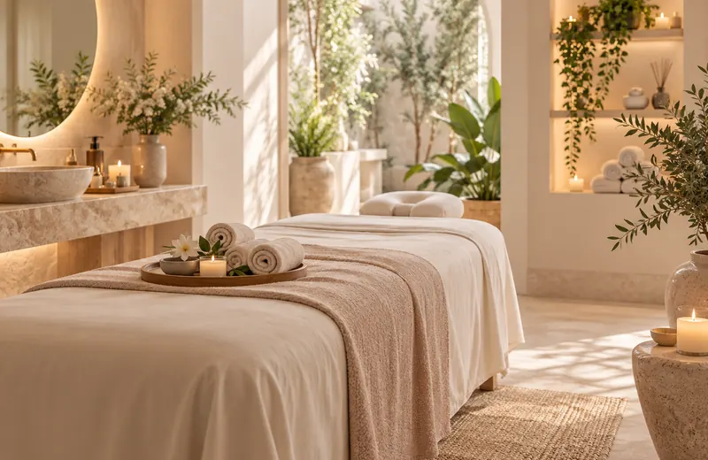Peaceful spa treatment room