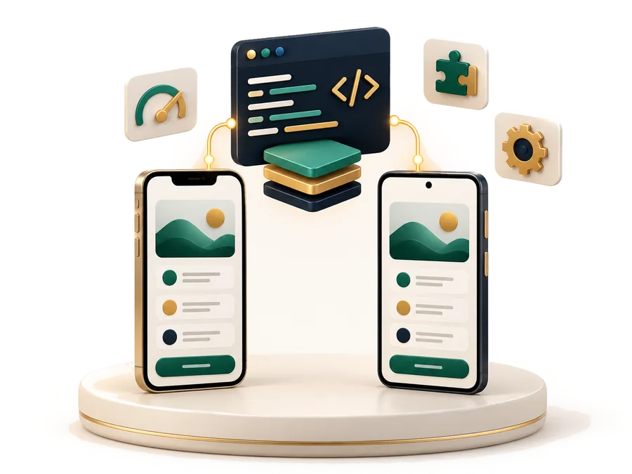 One codebase powering both iOS and Android apps with cross-platform development
